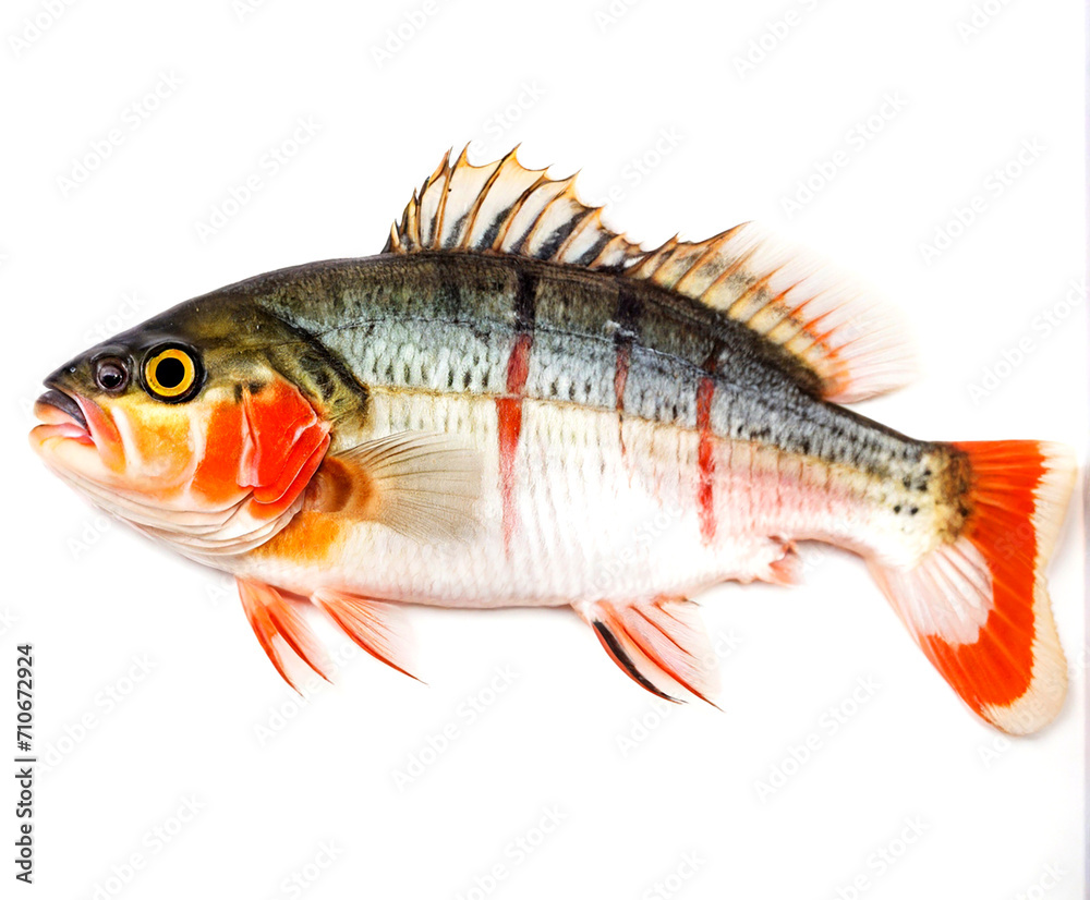 European Perch on white background European Perch on white background