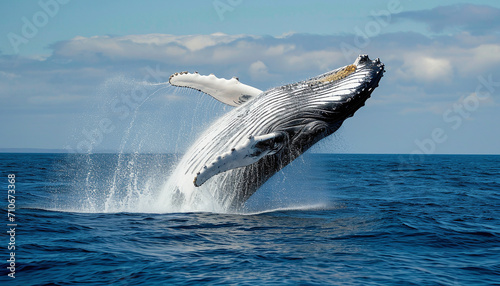 Humpback Whale Jumping Out of the Water photo