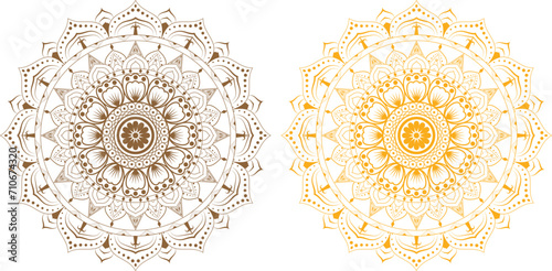 Decorative mandala design Circular Flower Free Vector.