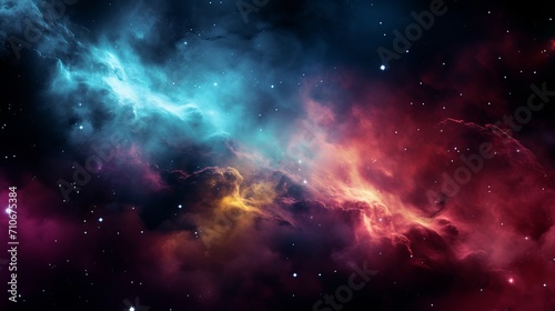 Awe inspiring cosmic spectacle of a star field and radiant nebula in the vastness of outer space