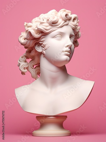 White sculpture head bust of ancient Greek Goodness