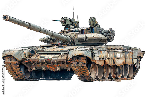 Steel on the Battlefield Army Tank in Action, Camouflaged War Machine, Generative Ai