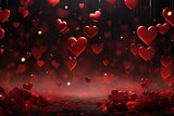 Red passion hearts, dark atmosphere background