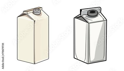 Cartoon milk box. Vector illustration
