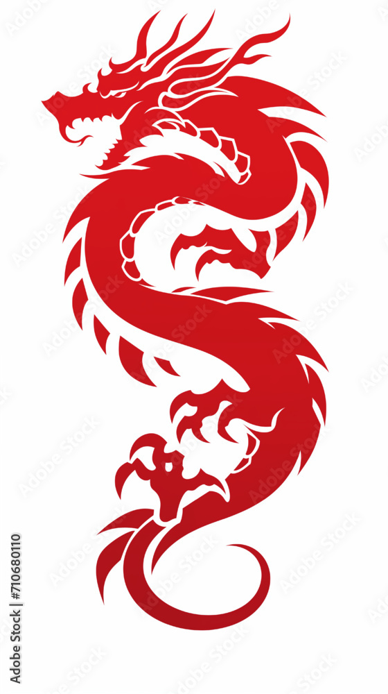Minimal Red Dragon on Chinese New Year Minimal Red Dragon on Chinese New Year
