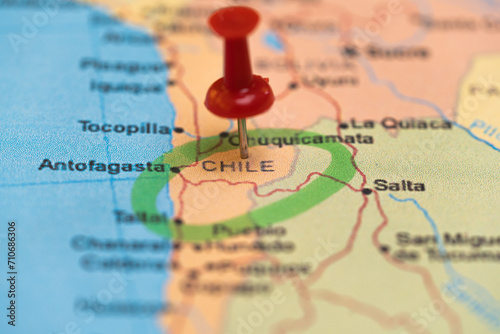 map with a pin in Chile, destination, places to visit this year