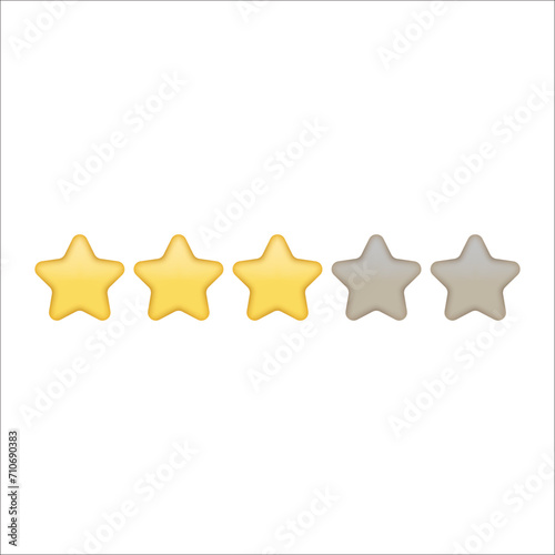 Rating three stars for best excellent services rating for satisfaction, for quality customer rating feedback concept