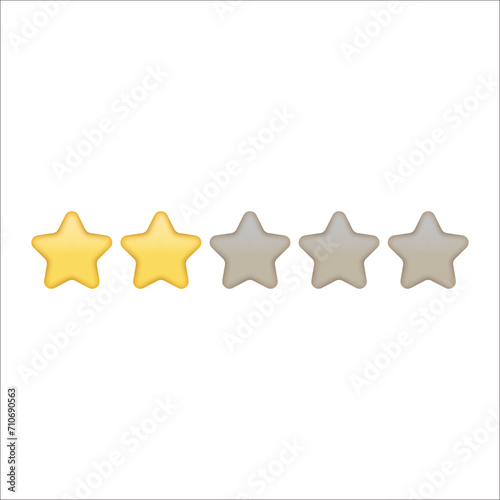 Rating two stars for best excellent services rating for satisfaction, for quality customer rating feedback concept