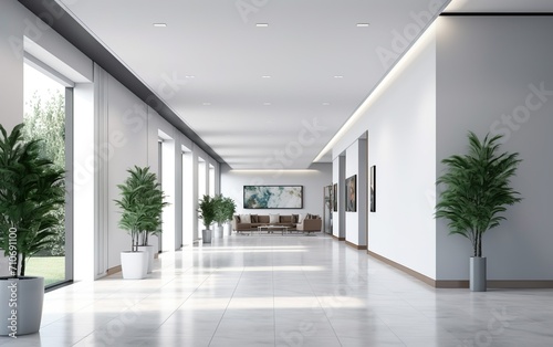Modern office corridor or hallway interior © Stormstudio