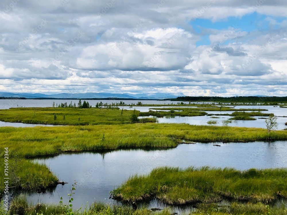 landscape with lake and blue sky landscape with lake and blue sky