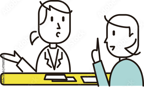 会話するビジネスパーソンのイラスト