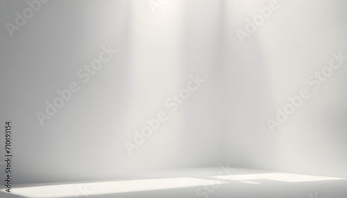 Harmonious Simplicity: Exploring Realistic and Minimalist Blurred Natural Light Windows, Shadow Overlay on Wallpaper Texture, and Abstract Backgrounds. Creating a Minimal Abstract Light White Backgrou