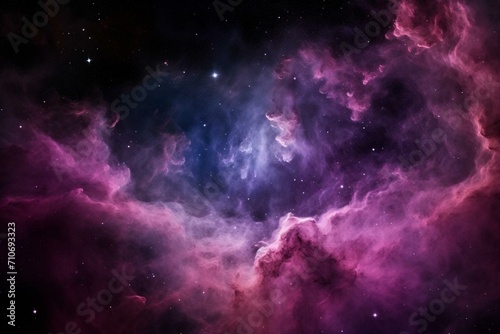 A colorful nebula with shades of pink and purple. Generative AI