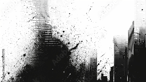 Explore urban vibes with a subtle halftone grunge. Distressed texture adds character to this abstract background. Vector AI illustration in black, isolated on white, offers a mild textured effect.