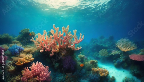 coral reef in a blue deep © Robert