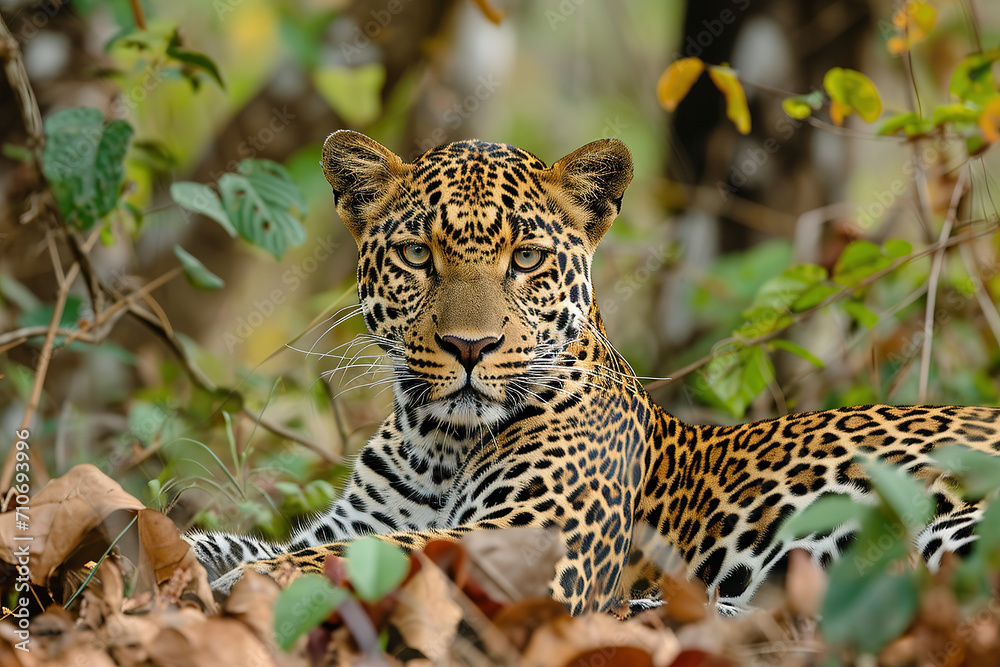 Fototapeta premium leopard in the forest
