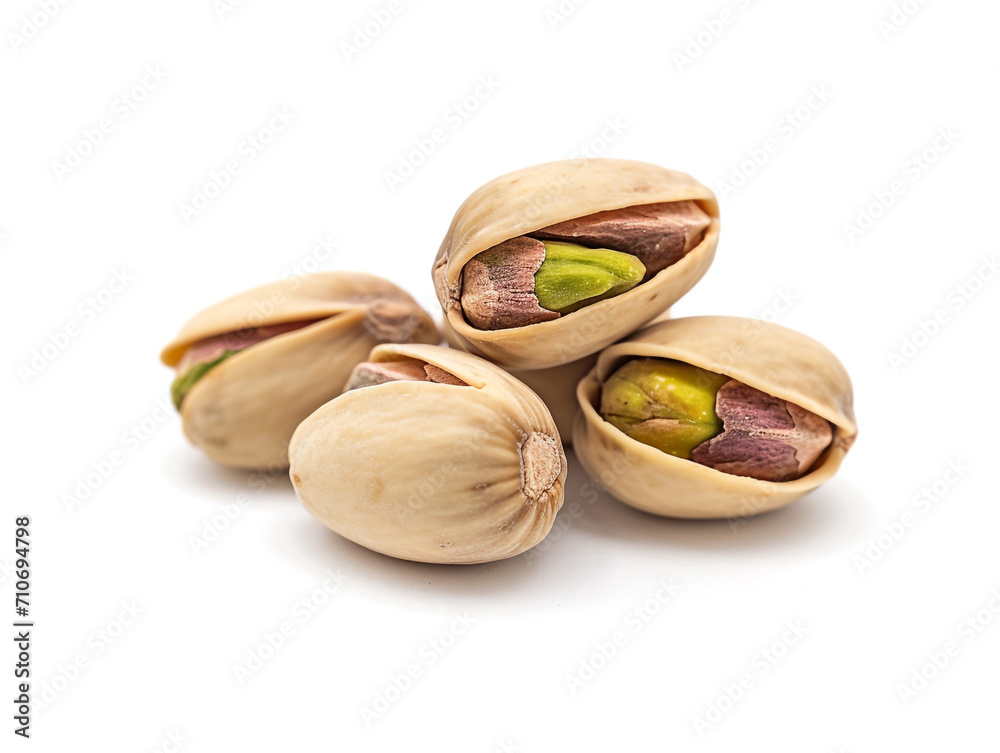 Pistachios isolated on white background. Minimalist style. Pistachios isolated on white background. Minimalist style.