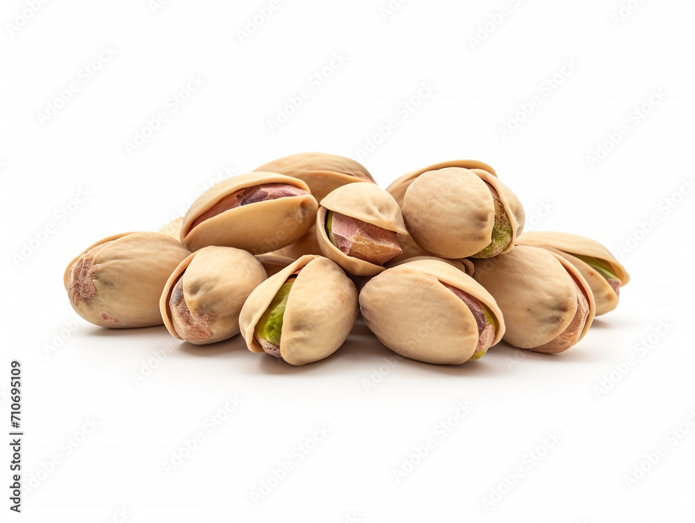 Pistachios isolated on white background. Minimalist style. Pistachios isolated on white background. Minimalist style.