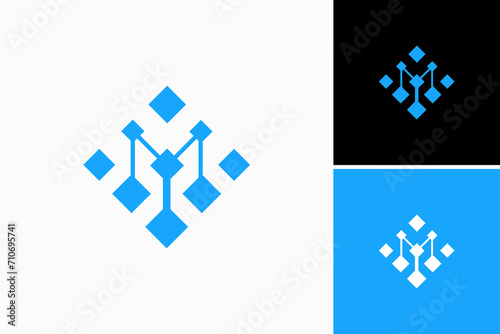 M data technology vector logo 