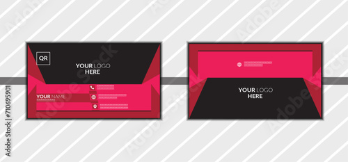 Double sided business card and colored of vector design template