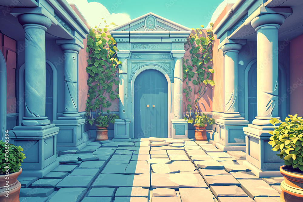 Obraz premium Game background 3d stylish architecture illustration