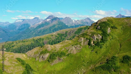 Aerial view of the mountains on Baranof island, Tongass National Forest, Alaska, United States photo