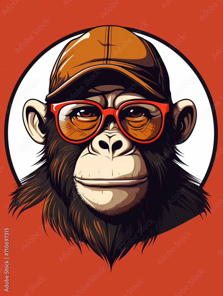 Fototapeta premium clean graphic design of a cute animal for a T-shirt, no background created with Generative Ai