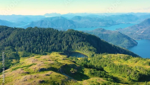 Aerial view of the mountains on Baranof island, Tongass National Forest, Alaska, United States photo