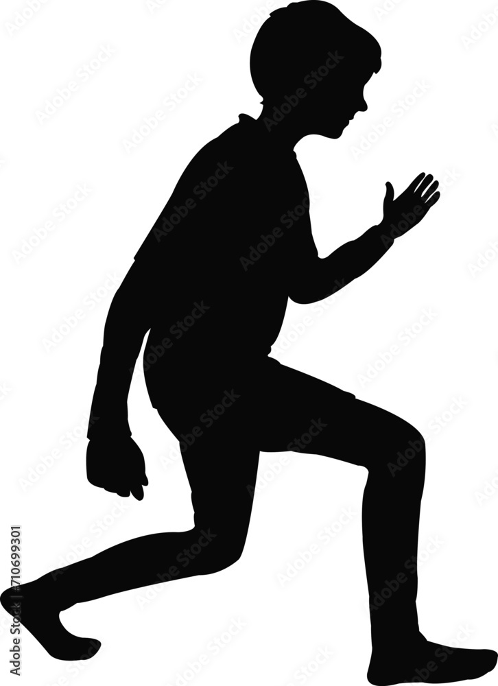 a boy running body silhouette vector a boy running body silhouette vector