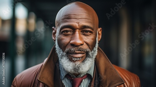 Elder black man formal headshot portrait image