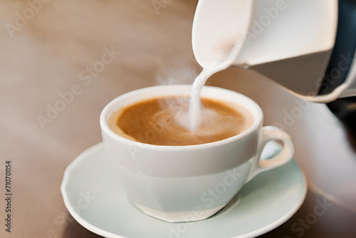 A cup of coffee on a saucer