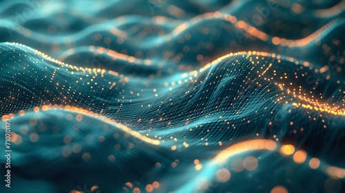 Digital Waves: Abstract Data Particles Flow. Generative ai