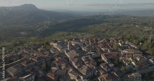 Aerial view of Nusco, a small town on the mountains in Irpinia, Avellino, Italy. photo