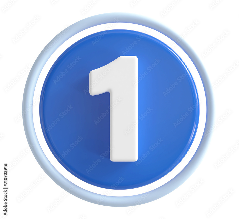 3d number 1 blue icon 3d number 1 blue icon