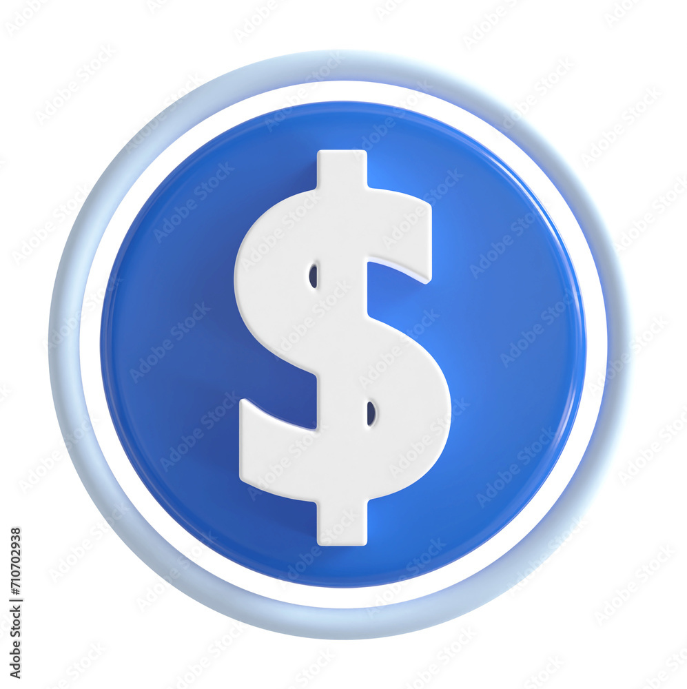 Obraz premium 3d Dollar symbol blue icon