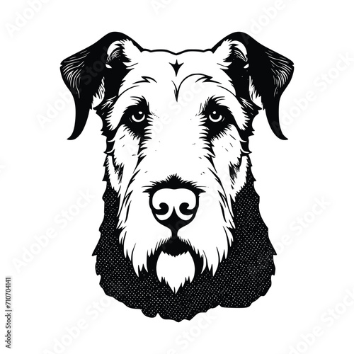 Airedale Terrier dog vector EPS