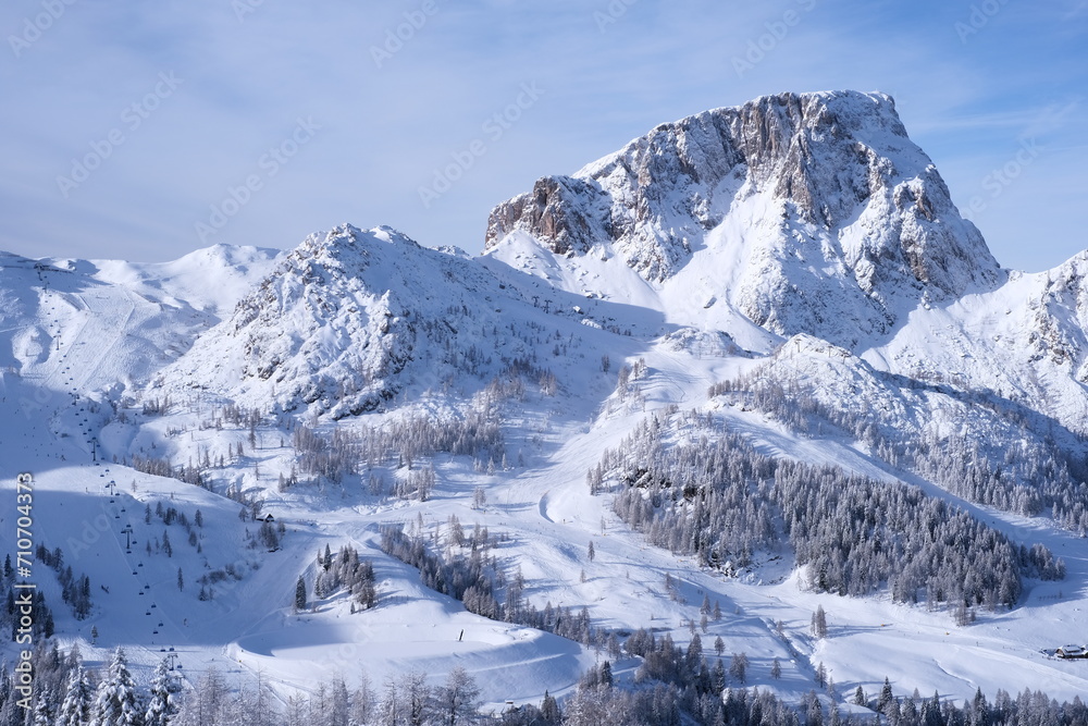 Skigebiet in den Alpen, Österreich