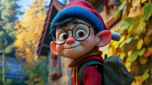 Hellowing Adventure Awaits: Cheerful Animated Character Ready for Fun.