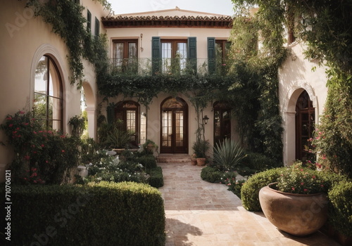 Beautiful  Mediterranean House with Central Courtyard © irenastar
