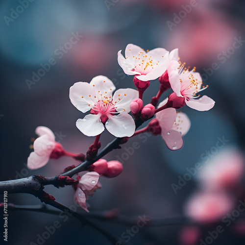 Cherry blossoms on a natrure background pink flower. photo