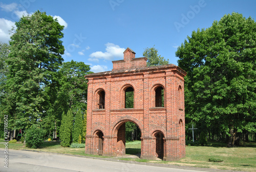 Brick Gate of Selji Park in Akniste, Latvia photo