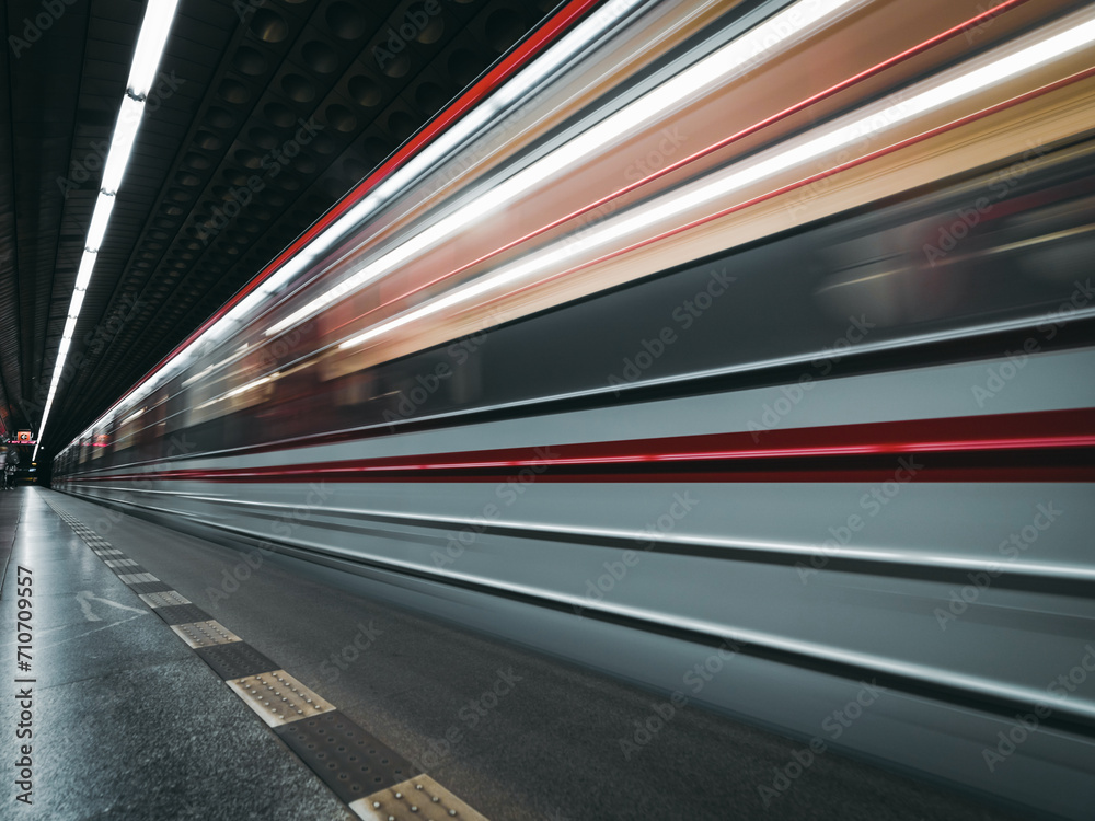metro train in fast movement metro train in fast movement