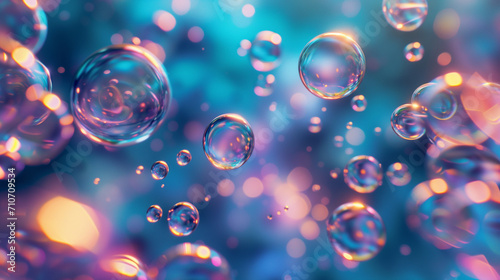 bubble background in blue and pink colors 