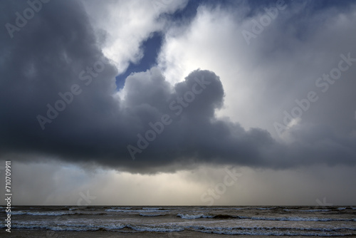 Snow clouds above Baltic sea.