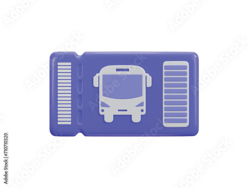 bus ticket icon 3d rendering illustration