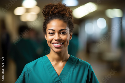 Confident Female Nurse with Radiant Smile
