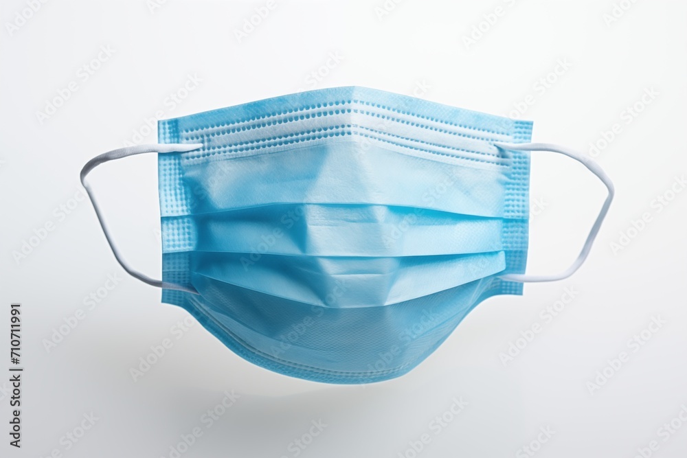 AI generated illustration of A close-up image of a blue surgical mask AI generated illustration of A close-up image of a blue surgical mask