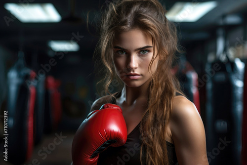 Fierce Female Boxer Ready for a Fight