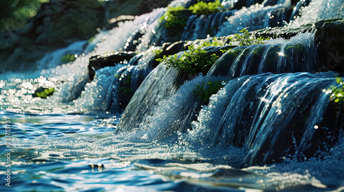 Abstraction using water cascades that create unique and exciting landscapes