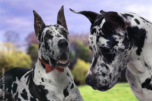 The Great Dane is a giant size Molossian dog breed (Dogue type) traditionally considered aristocratic and elegant. photo